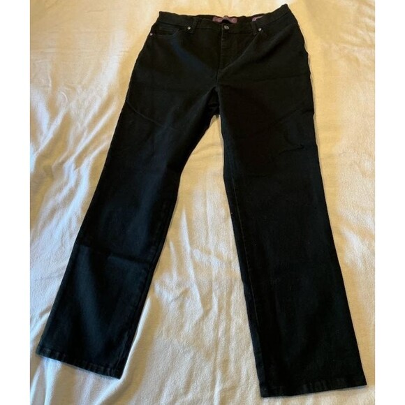 Gloria Vanderbilt Amanda Jeans Size 14 Womens Black - Picture 1 of 4